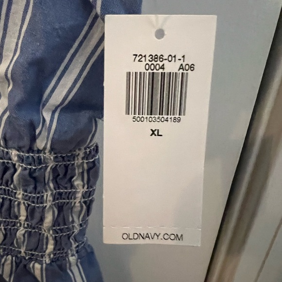 Fit & Flare Sleeveless Striped Tie-Shoulder Smocked Maxi Dress, XL, NWT - Picture 4 of 7